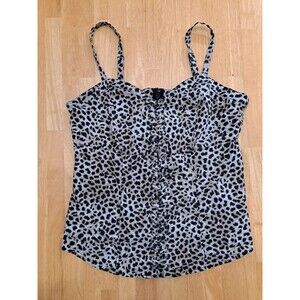 Torrid Tank Top Women's 2 (2X) Cheetah Animal Print Faux Corset Lace Up Front